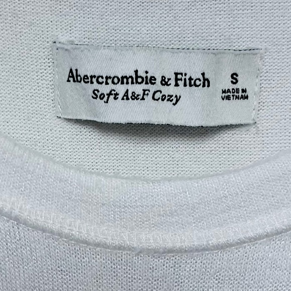 Abercrombie & Fitch Soft A&F Cozy Sweater Long Sleeve Crew Neck White Size Small - Picture 6 of 8